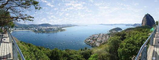 Panoramic view of Rio de Janeiro from Urca Hill with Sugarloaf and Guanabara Bay photo