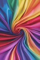 a rainbow colored fabric with a swirl pattern photo