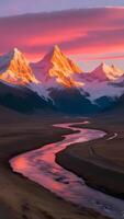 Majestic Mountain River at Twilight photo