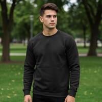 Crewneck sweatshirt layout designed for seamless customization photo