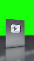 Youtube plata jugar botón 3d animación en verde pantalla vertical video