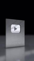 Youtube plata jugar botón 3d animación en alfa canal vertical video