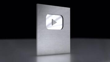 Youtube plata jugar botón 3d animación en alfa canal video