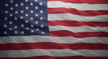 Detailed rendering of the waving American flag with high resolution photo