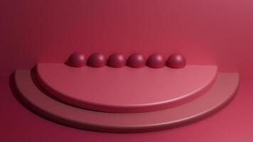 A red and pink background with four eggs on it photo