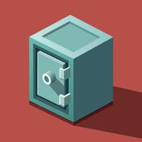 Isometric Safe Box Security Concept Icon vector