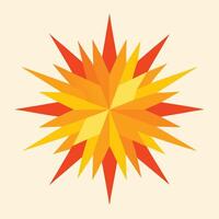 Abstract Geometric Starburst With Warm Colors vector