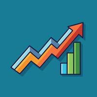 Rising Arrow Bar Graph Illustration Design vector