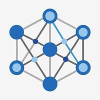 Abstract Molecule Structure Connection Blue Gray Tones vector