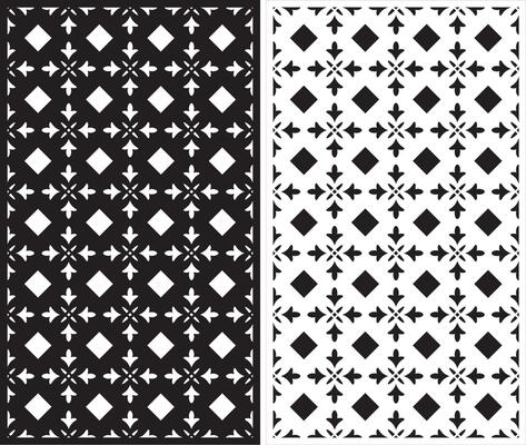 Geometric pattern tile design in black and white