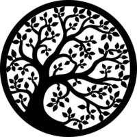 tree inside the circle vector