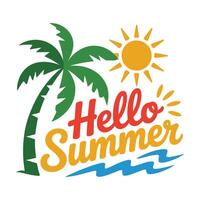 Bright Summer Design with Sun and Tropical Vibes. vector