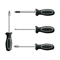 Flat Style Screwdriver Set on White Background. vector