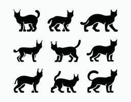 Simple Lynx Silhouette Collection Template File vector