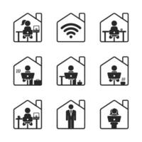 Home office icons set illustration vector