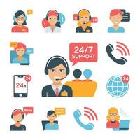 Help Desk and Call Center Icons. vector