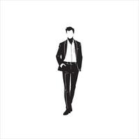 A silhouette of a man in a suit vector