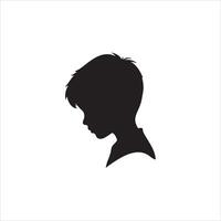 Silhouette of a boy's head on a white background vector