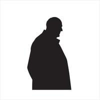 Silhouette of a man in a coat vector
