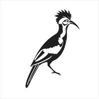 A black and white illustration of a bird vector