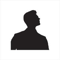 Silhouette of man in suit on white background vector