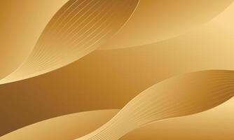 Golden elegant abstract background with wavy lines vector