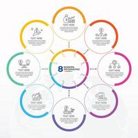 Infographic 8 step for presentation vector