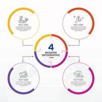 Circle 4 option infographic vector