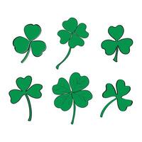 Collection of shamrock and clover illustrations vector