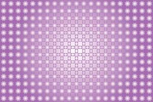 Abstract geometric pattern star and square shape elements and purple color with white glowing spotlight and white glowing background effect banner. vector