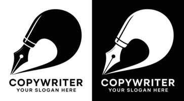Copywriter Logo Bold Black Pen Speech for Persuasive Content vector