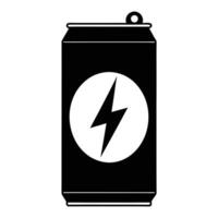 Black And White Energy Drink Can With Lightning Bolt Design Icon vector