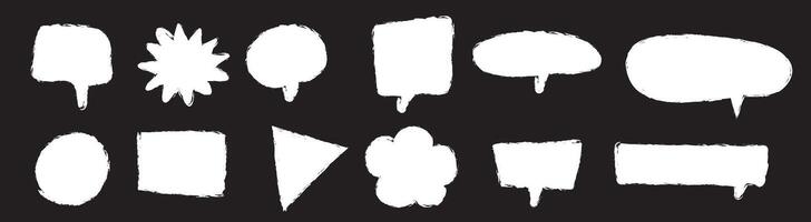 Set of speech bubbles in Hand-drawn style , chatting box, message box vector