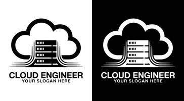 Cloud Engineer Logo Bold Black for Scalable Technology Solutions vector