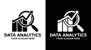 Bold Black Bar Lens Insight Data Analytics Logo vector