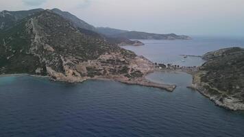 Ancient city of Knidos viewed from the sea with coastal approach video