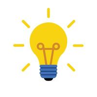 Yellow Light Bulb Icon Symbolizing Idea Innovation Creativity And Solutions Isolated On White vector