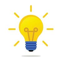 Flat Design Light Bulb Symbolizing Idea Innovation And Creative Thinking Process vector