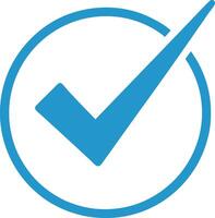 Blue Check Mark Inside Circle For Approval Or Positive Confirmation vector