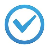 Blue Check Mark Icon In Circle Approval And Verification Design Element vector