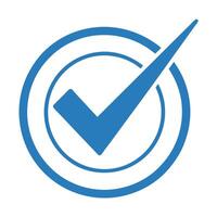 Blue Check Mark Icon In Circle Shape Illustration Graphic vector