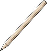 Simple Wooden Pencil Illustration For Writing Drawing And Creative Design Projects vector