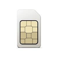 Illustration Of A Sim Card Used In Mobile Devices On White Background vector