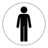 Man Silhouette Icon Sign Design Isolated On White Round Background vector