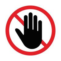 Do Not Touch Hand Forbidden Symbol Illustration Isolated On White vector