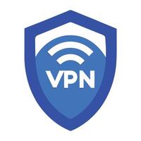 Secure Virtual Private Network Illustration With Shield And Wifi Symbol vector