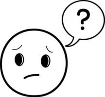 Confused Emoji Face With Question Mark In Speech Bubble Illustration Concept vector