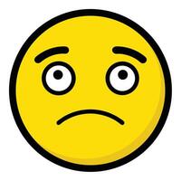 Contemplative Emoji With Raised Eyes In Flat Illustration Style vector