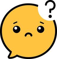 Confused Emoticon With Question Mark Above Head Simple Minimalist Illustration vector