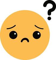 Sad Expression Emoji With Question Mark Asking For Solutions To Problems vector